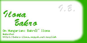 ilona bakro business card